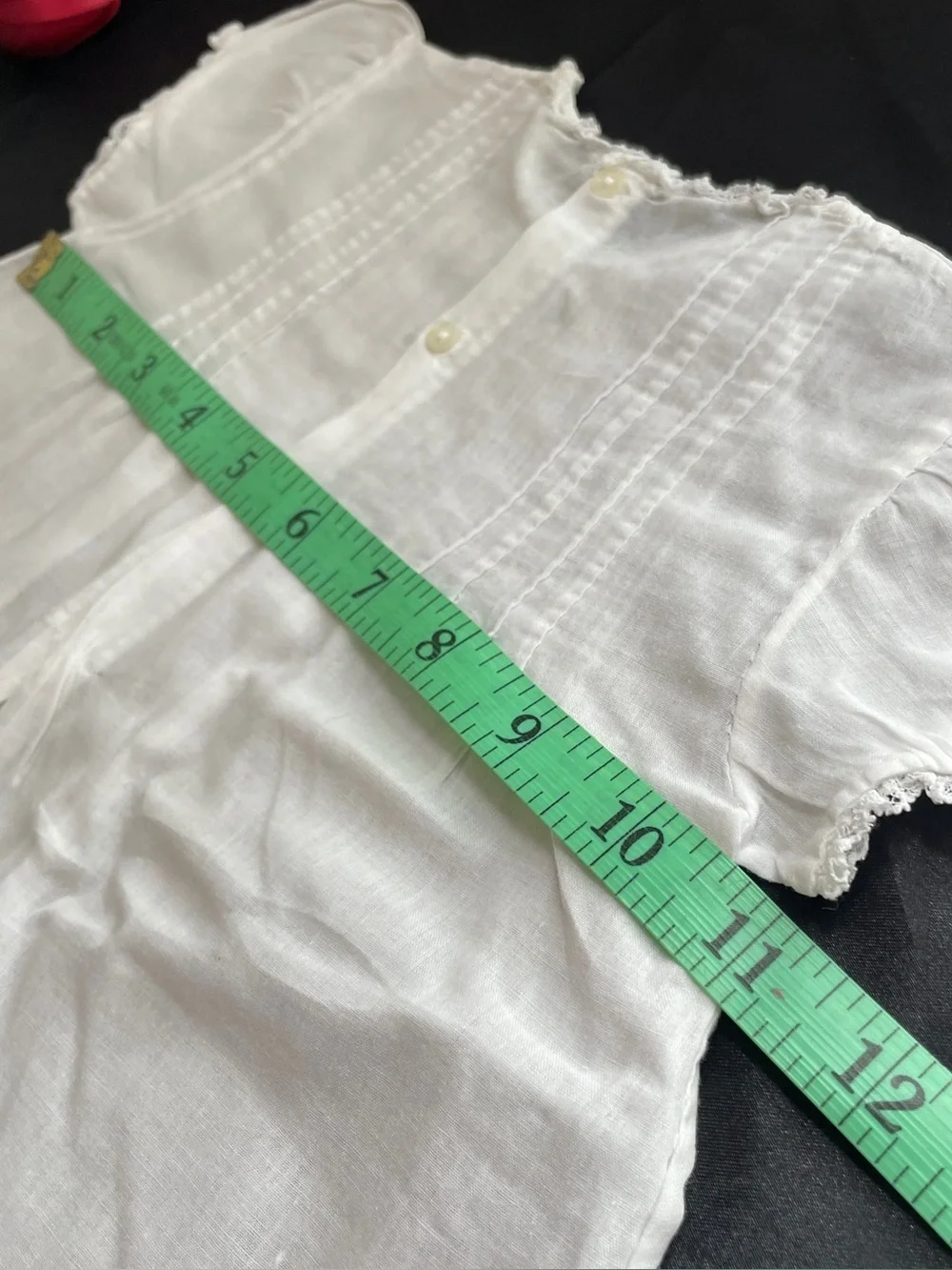 Vintage Baby Dress 1T Christening Baptism Flower Girl White Lace Hand Embroidery